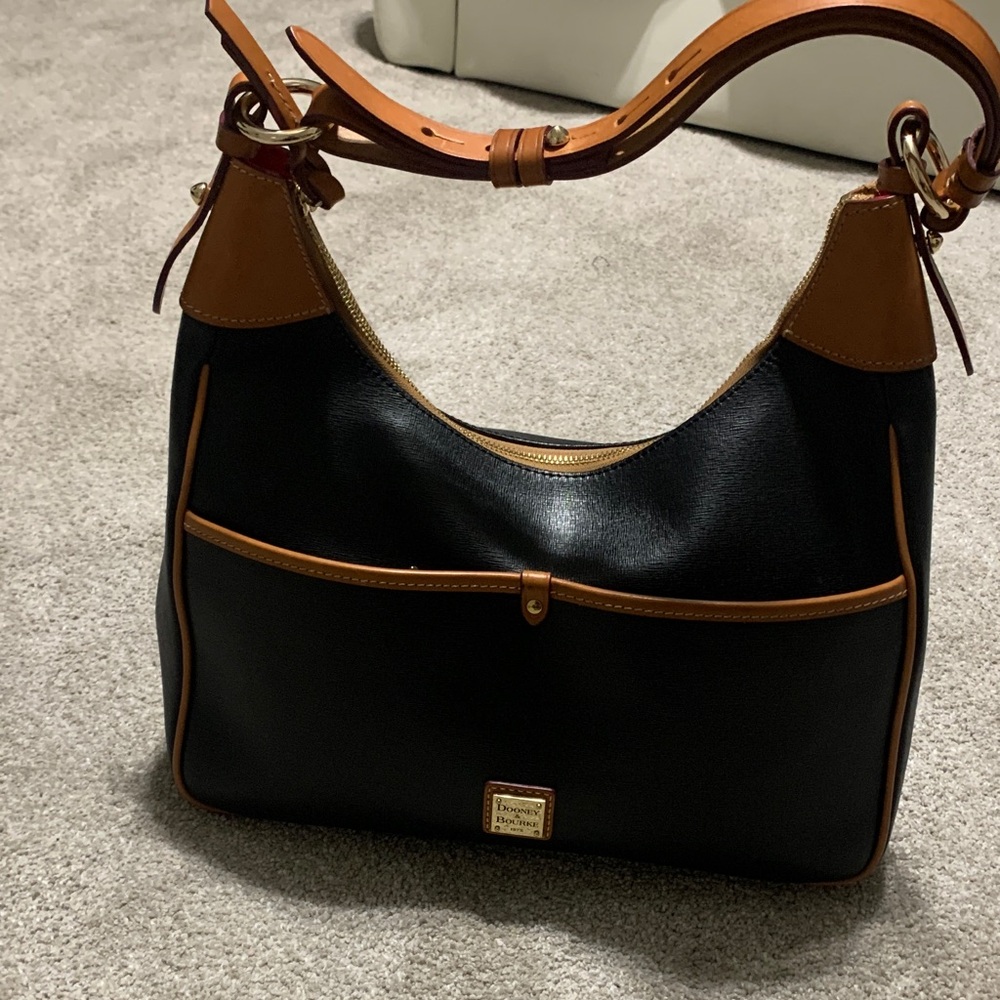 Dooney & Bourke Black and Brown Hobo Bag